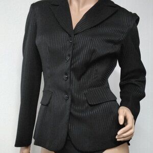 Vintage KC Spencer New York Size 10 Black Blazer Stretch Jacket Long Sleeve